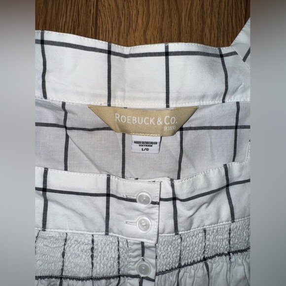 WOMEN'S BLOUSE - ROEBUCK & CO.- WHITE BLACK - SIZE L - Picture 3 of 7